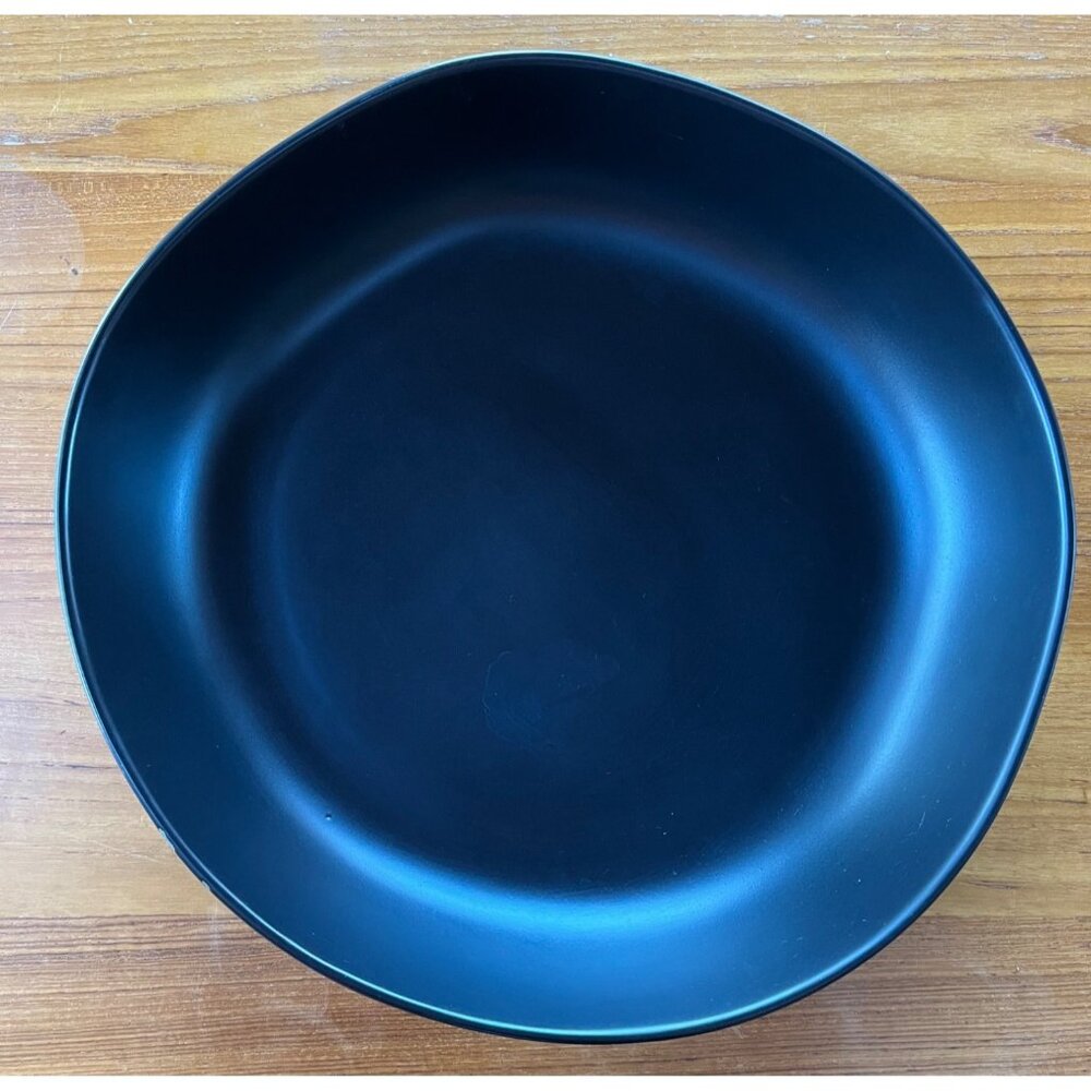 Modern Quirky Black Matte Ceramic Display Bowl Large 13" Across, 3" Deep, padded